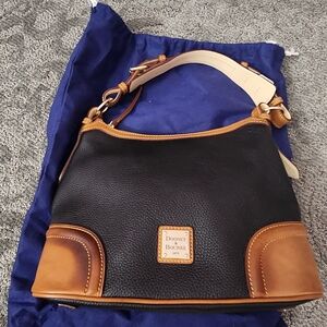 Dooney & Bourke Handbag #7L960 - Black / Brown - Pebble Leather